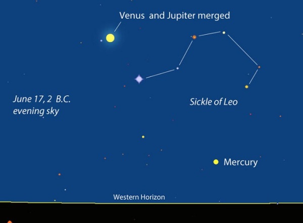 Veneros ir Jupiterio konjunkcija 2 m. pr. Kr.
