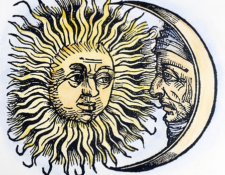 saulės ir mėnulio simboliai